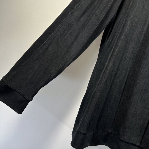 Chicos Travelers Jacket Size XL Solid Black Hook & Eye Front Long Sleeve - Picture 5 of 8